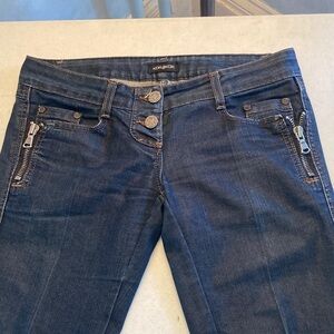 Kor @ Kor Low Rise Straight Leg Jeans - Dark Blue